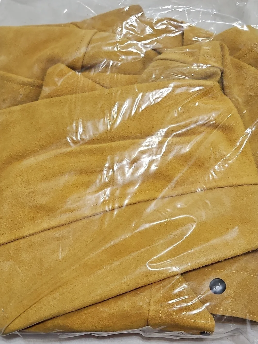 Men's Leather Cape Sleeve Jacket — Mustard Brown